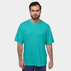Футболка оверсайз мужская Цвет морской волны однотонный, цвет: 3D-принт — фото 2