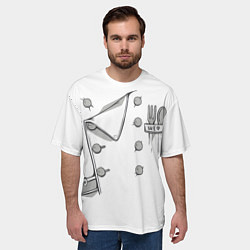 Футболка оверсайз мужская Шеф поварской китель, цвет: 3D-принт — фото 2