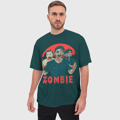Мужская футболка оверсайз Zombie - день мертвеца / 3D-принт – фото 3