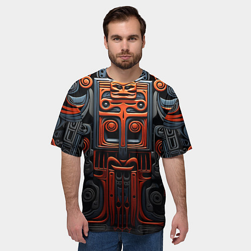 Мужская футболка оверсайз Арт в этническом стиле / 3D-принт – фото 3
