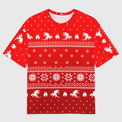 Мужская футболка оверсайз Свитер с драконами - паттерн