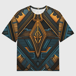 Футболка оверсайз мужская Орнамент с ромбами в египетском стиле, цвет: 3D-принт