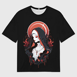 Футболка оверсайз мужская Монашка от нейросети, цвет: 3D-принт