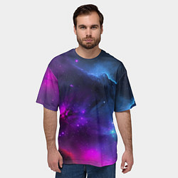 Футболка оверсайз мужская Бескрайний космос фиолетовый, цвет: 3D-принт — фото 2