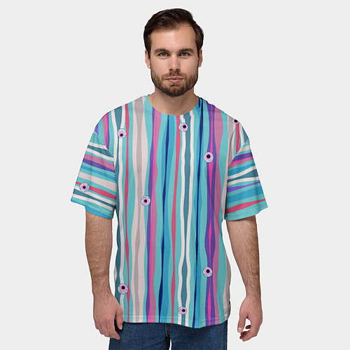 Мужская футболка оверсайз Глазные яблоки / 3D-принт – фото 3