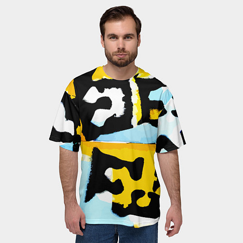 Мужская футболка оверсайз Абстрактная композиция / 3D-принт – фото 3