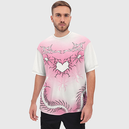 Мужская футболка оверсайз Сердце сколопендры / 3D-принт – фото 3