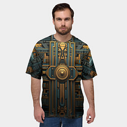 Футболка оверсайз мужская Симметрический узор в египетском стиле, цвет: 3D-принт — фото 2