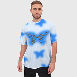 Футболка оверсайз мужская Y2K blue butterfly, цвет: 3D-принт — фото 2