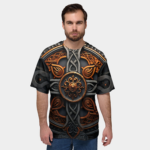 Мужская футболка оверсайз Орнамент в викингском стиле / 3D-принт – фото 3