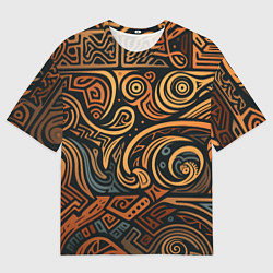 Футболка оверсайз мужская Узор в викингском стиле, цвет: 3D-принт