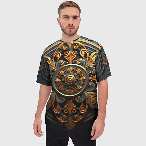 Мужская футболка оверсайз Круглый орнамент в викингском стиле / 3D-принт – фото 3