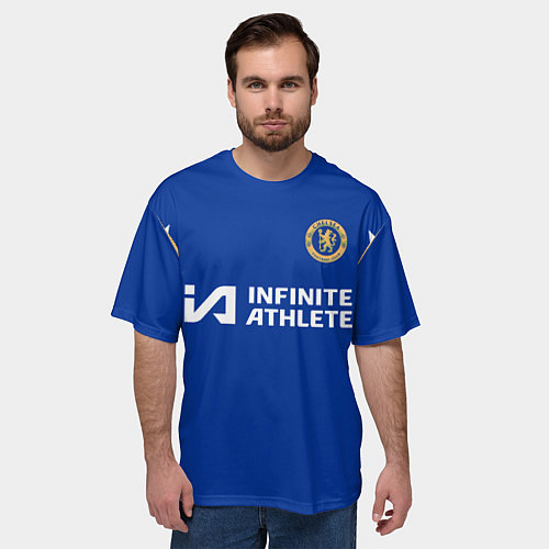 Мужская футболка оверсайз Нкунку форма Челси 23-24 домашняя / 3D-принт – фото 3