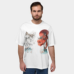 Футболка оверсайз мужская Хуа Чен и Се Лянь бег Благословение Небожителей, цвет: 3D-принт — фото 2