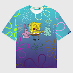 Футболка оверсайз мужская Spongebob workout, цвет: 3D-принт