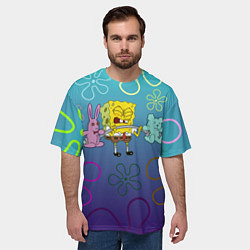 Футболка оверсайз мужская Spongebob workout, цвет: 3D-принт — фото 2