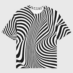 Футболка оверсайз мужская Цвета зебры оптическая иллюзия, цвет: 3D-принт