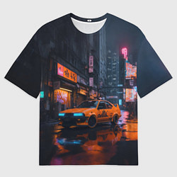 Футболка оверсайз мужская Оранжевый автомобиль, цвет: 3D-принт