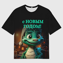 Футболка оверсайз мужская 2024 год зеленого дракона, цвет: 3D-принт