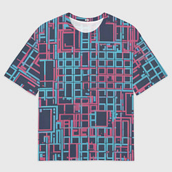 Футболка оверсайз мужская Разноцветные толстые линии, цвет: 3D-принт