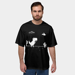 Футболка оверсайз мужская Динозавр гугл хром Dino, цвет: 3D-принт — фото 2