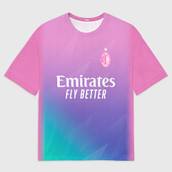 Футболка оверсайз мужская ФК Милан форма 23-24 третья, цвет: 3D-принт