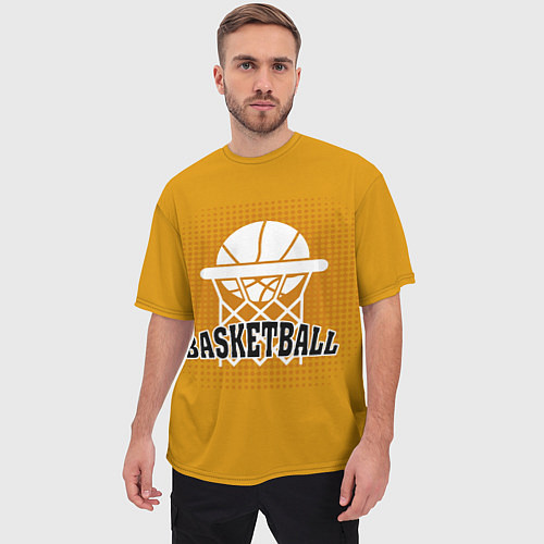 Мужская футболка оверсайз Basketball - кольцо и мяч / 3D-принт – фото 3