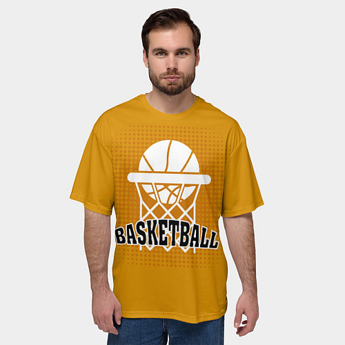 Мужская футболка оверсайз Basketball - кольцо и мяч / 3D-принт – фото 3