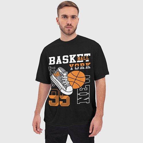 Мужская футболка оверсайз Basketball New York / 3D-принт – фото 3