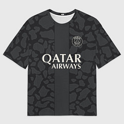 Футболка оверсайз мужская Неймар форма ПСЖ 23-24 третья, цвет: 3D-принт