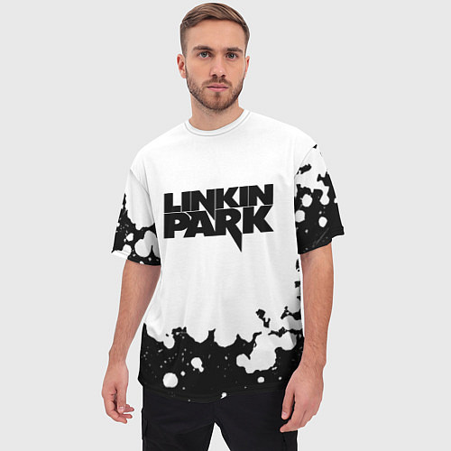 Мужская футболка оверсайз Linkin park black album / 3D-принт – фото 3