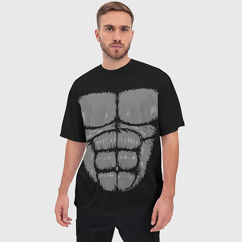 Мужская футболка оверсайз Торс кинг конга / 3D-принт – фото 3
