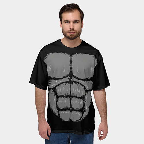 Мужская футболка оверсайз Торс кинг конга / 3D-принт – фото 3