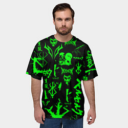 Футболка оверсайз мужская Berserk neon green, цвет: 3D-принт — фото 2