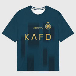 Футболка оверсайз мужская ФК Аль Наср форма 23-24 гостевая, цвет: 3D-принт