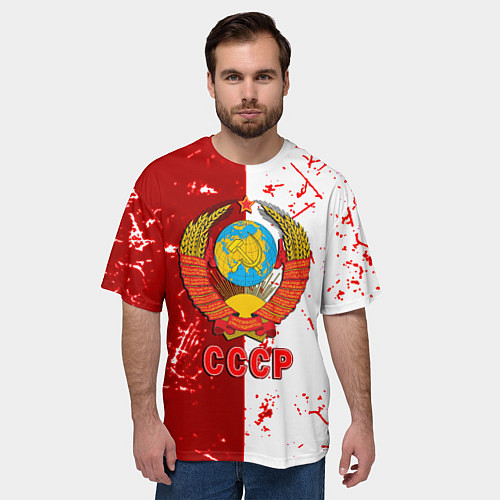 Мужская футболка оверсайз СССР ретро символика / 3D-принт – фото 3