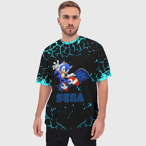 Мужская футболка оверсайз Sonic sega game / 3D-принт – фото 3