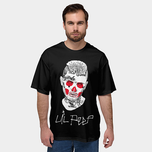 Мужская футболка оверсайз Lil Peep idol 2023 / 3D-принт – фото 3
