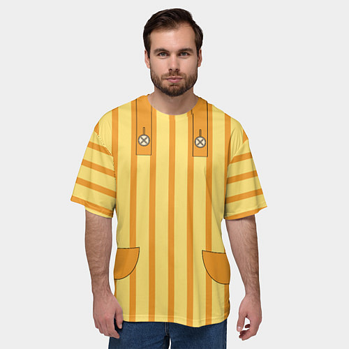 Мужская футболка оверсайз Фартук кота Юкичи / 3D-принт – фото 3