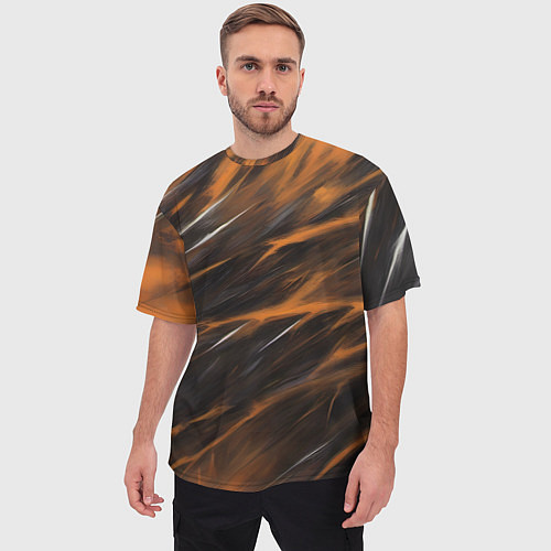 Мужская футболка оверсайз Жёлтый шторм / 3D-принт – фото 3