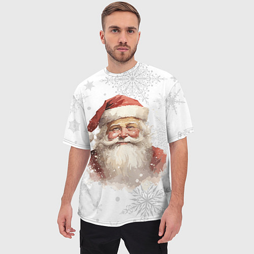 Мужская футболка оверсайз Милый Санта / 3D-принт – фото 3