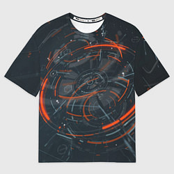 Футболка оверсайз мужская Часовой механизм киберпанк, цвет: 3D-принт