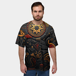 Футболка оверсайз мужская Абстрактный узор в славянской стилистике, цвет: 3D-принт — фото 2