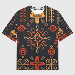 Футболка оверсайз мужская Орнамент в славянском стиле, цвет: 3D-принт
