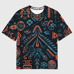 Футболка оверсайз мужская Абстрактный рисунок в славянском стиле, цвет: 3D-принт