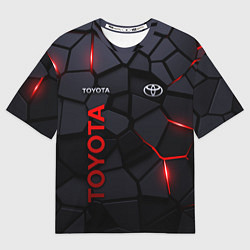 Футболка оверсайз мужская Toyota - плиты с эффектом свечения, цвет: 3D-принт
