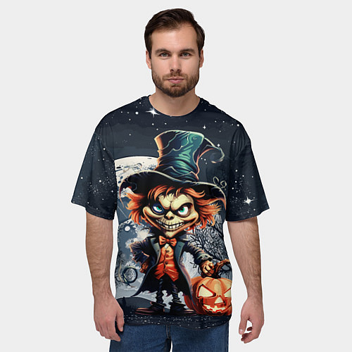 Мужская футболка оверсайз Джек и тыква / 3D-принт – фото 3