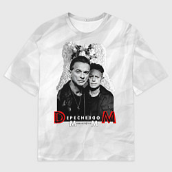 Футболка оверсайз мужская Depeche Mode - Dave Gahan and Martin Gore с венком, цвет: 3D-принт