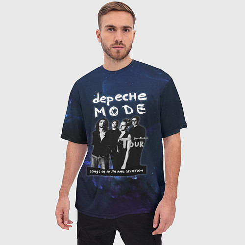 Мужская футболка оверсайз Depeche Mode - Devotional тур / 3D-принт – фото 3