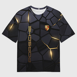 Мужская футболка оверсайз Porsche - плиты с эффектом свечения